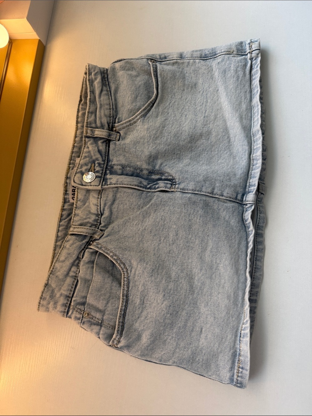Garage Light Gray Denim Mini Skirt